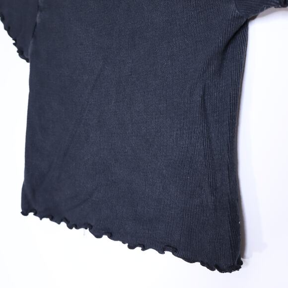FP MOVEMENT Madeline Funnel Baby Tee Black Ribbed Crop Length Top Women's XS/S - Picture 6 of 10
